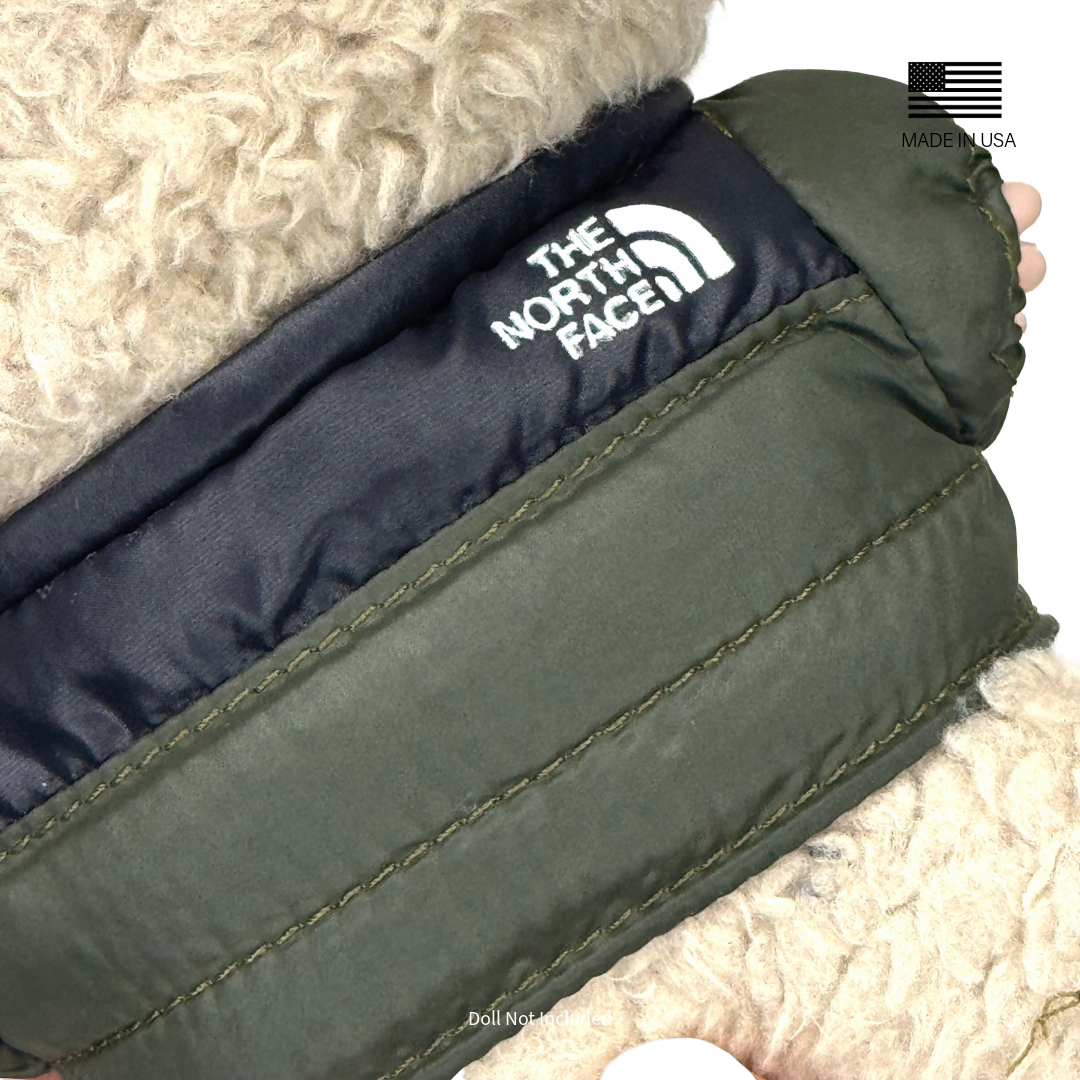 Labubu North Face Puffer Jacket - Army Green