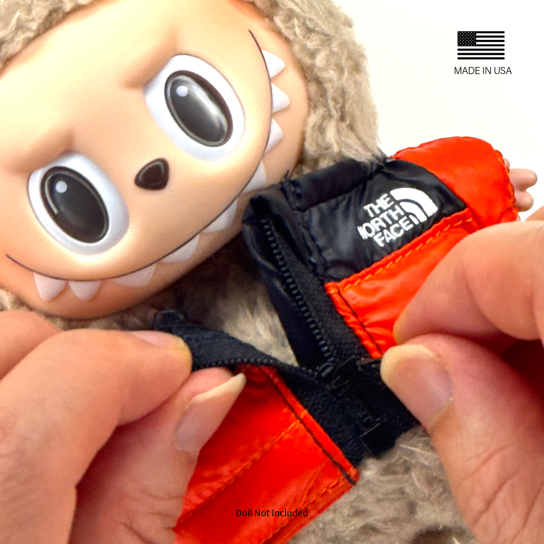 Labubu North Face Puffer Jacket - Chili Red