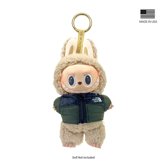 Labubu North Face Puffer Jacket - Army Green