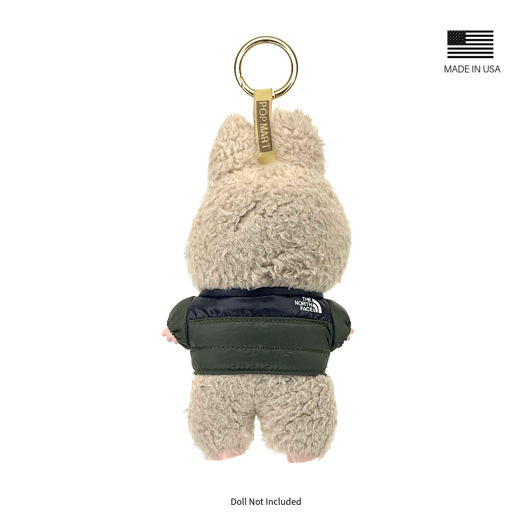 Labubu North Face Puffer Jacket - Army Green