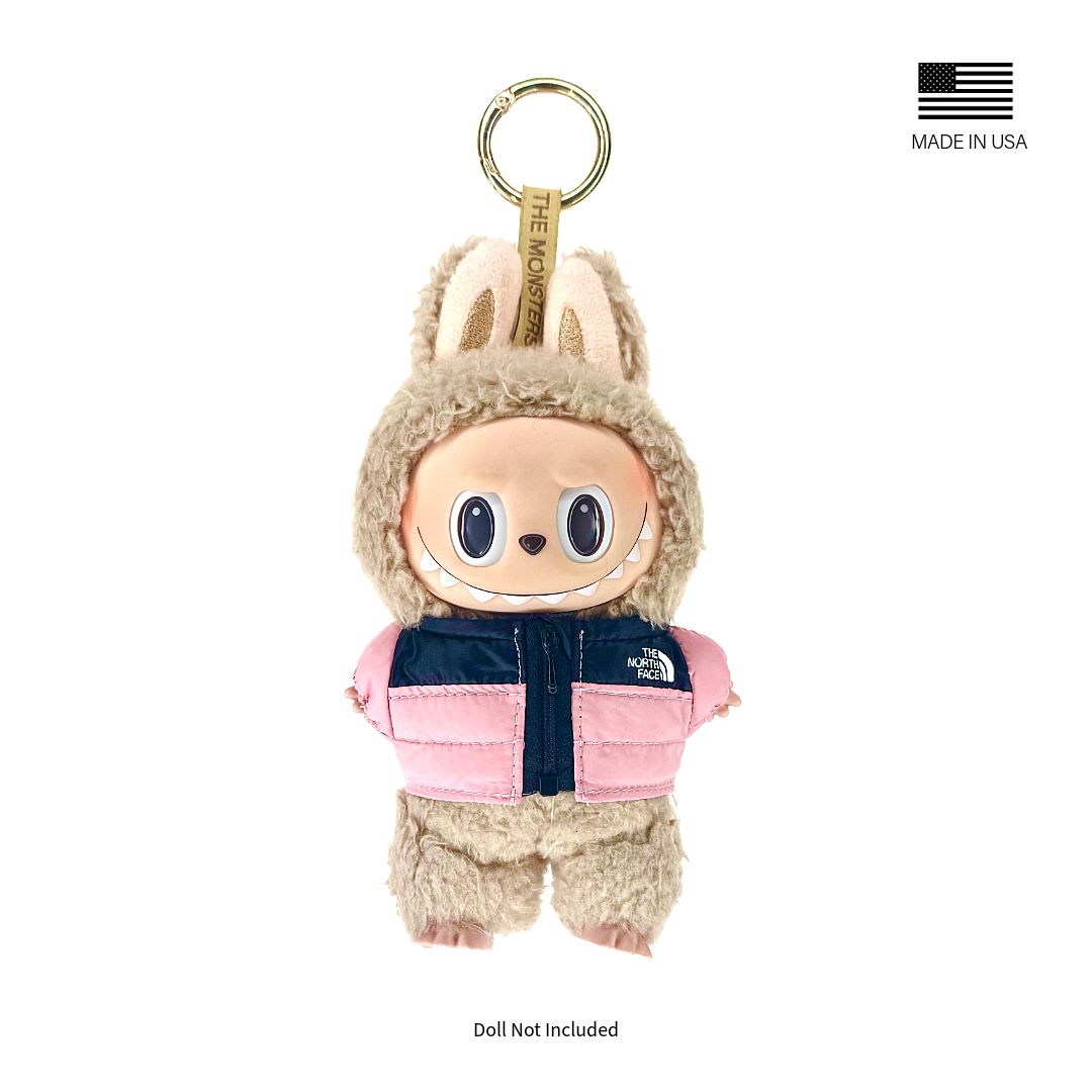 Labubu North Face Puffer Jacket - Powder Pink